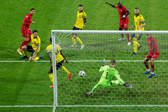 Cristiano Ronaldo of Portugal with a shot against