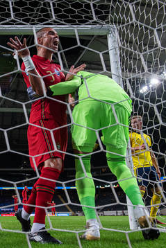 Pepe of Portugal reacts