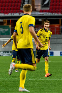 Gustav Henriksson and Leo Bengtsson of Sweden celebrate the