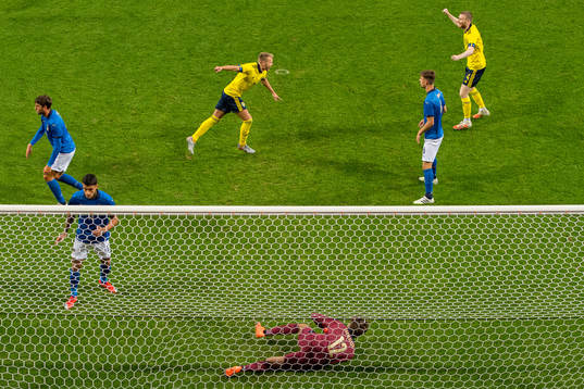 Gustav Henriksson of Sweden celebrates