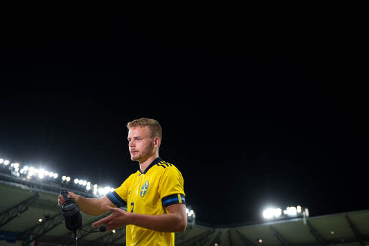 Gustav Henriksson of Sweden is being interviewed