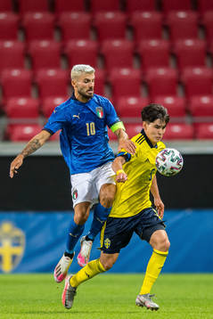 Patrick Cutrone of Italy and Eric Kahl of Sweden