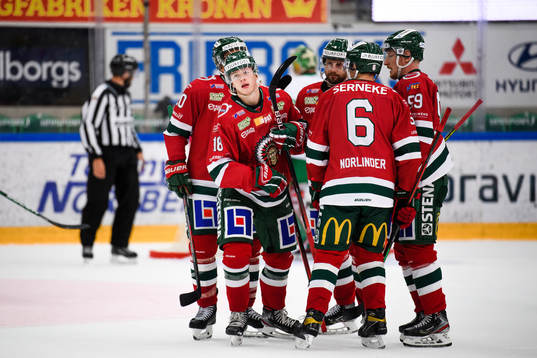 Frölundas Lucas Raymond jublar