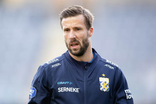 IFK Göteborgs Mattias Bjärsmyr innan fotbollsmatchen i