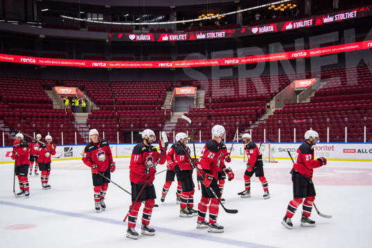 Malmö Redhawks spelare deppar