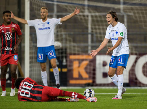 IFK Norrköpings Simon Thern reagerar