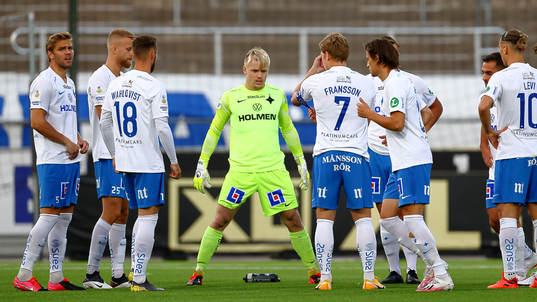 IFK Norrköpings spelare med målvakt Isak Pettersson