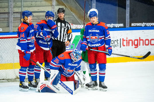 Oskarshamns målvakt Joe Cannata, Philip Samuelsson, Emil