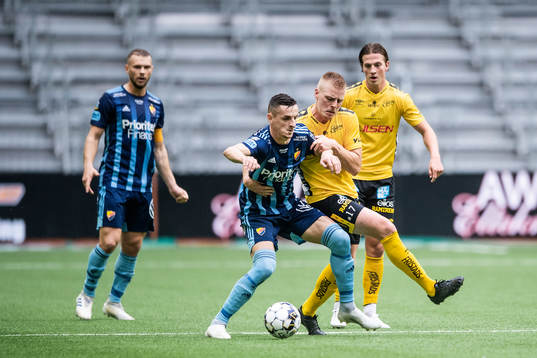 Djurgårdens Haris Radetinac och Elfsborgs Per Frick
