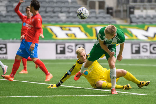 Hammarbys Aron Johansson och Helsingborgs Ian Pettersson