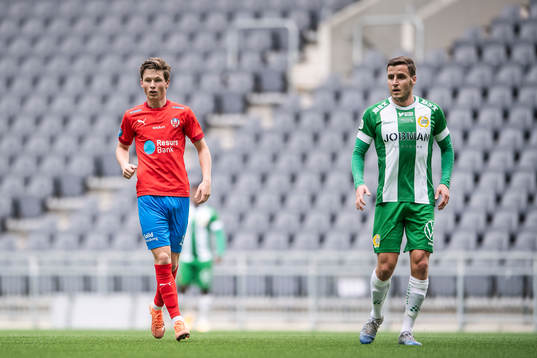 Helsingborgs Max Svensson och Hammarbys Jeppe Andersen