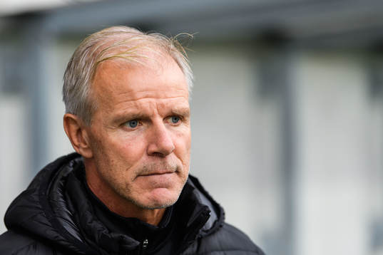 IFK Göteborgs tränare Roland Nilsson i mixade zonen