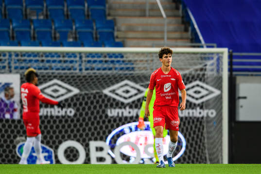 Mikal Berg Kvinge of Brann looks dejected