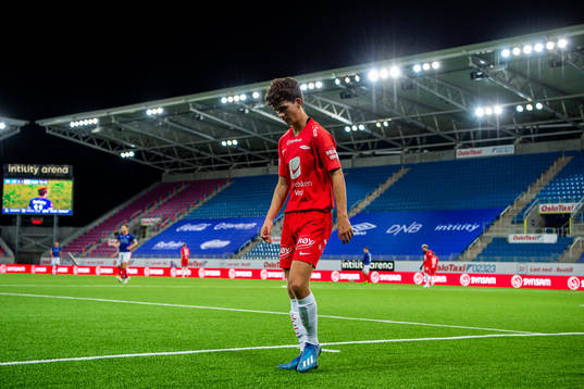 Mikal Berg Kvinge of Brann looks dejected