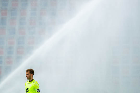 Goalkeeper Markus Pettersen of Brann looks dejected at