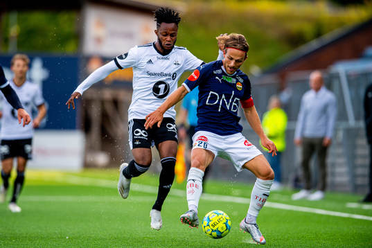 Samuel Adegbenro of Rosenborg and Mikkel Maigaard of