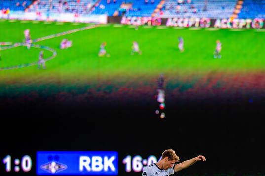 Kristoffer Zachariassen of Rosenborg looks dejected