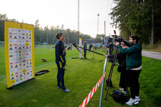 Goalkeeper Zecira Musovic of the Swedish women’s national