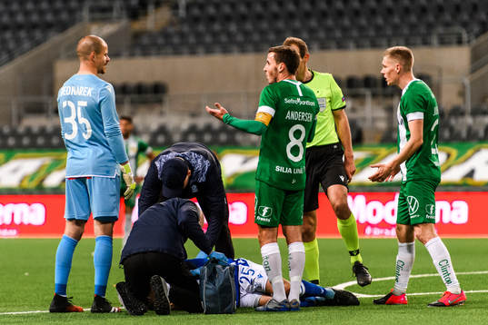 Jeppe Andersen of Hammarby looks dejected