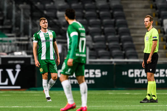 Richard Magyar of Hammarby looks dejected