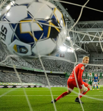 Goalkeeper David Ousted of Hammarby looks dejected