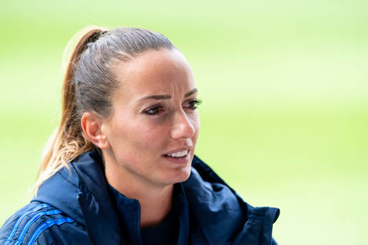 Kosovare Asllani is being interviewed