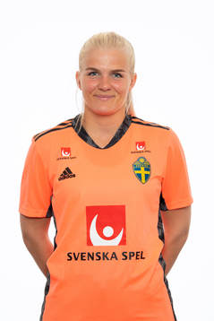 Goalkeeper Emma Holmgren of the Swedish women's national
