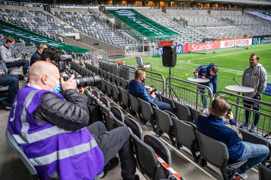 Djurgårdens Jesper Karlström och tränare Kim Bergstrand