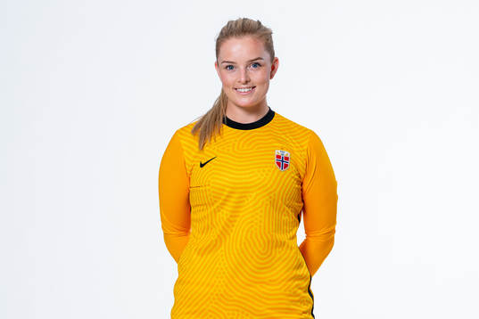 Goalkeeper Guro Pettersen of the Norwegian women’s