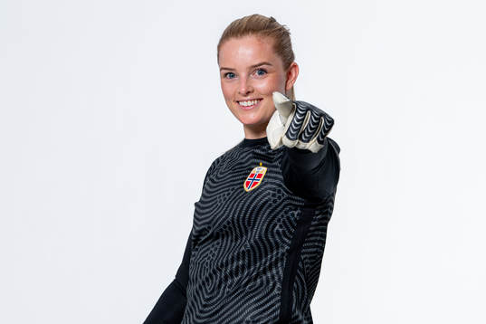 Goalkeeper Guro Pettersen of the Norwegian women’s