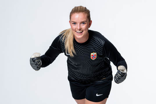 Goalkeeper Guro Pettersen of the Norwegian women’s