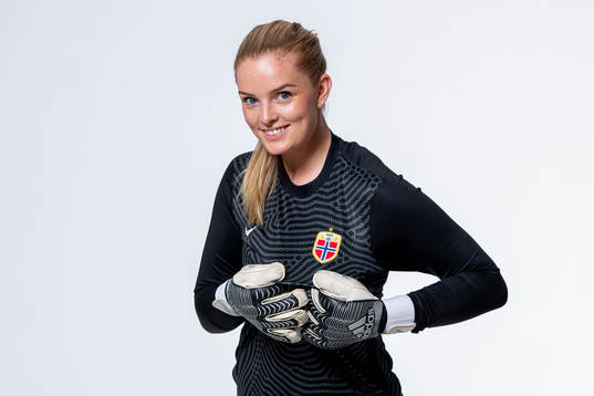 Goalkeeper Guro Pettersen of the Norwegian women’s