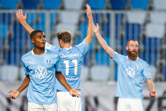 Amin Sarr, Ola Toivonen and Jo Inge Berget of Malmö FF