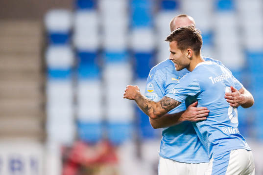 Arnór Traustason of Malmö FF celebrates the 0-2 goal