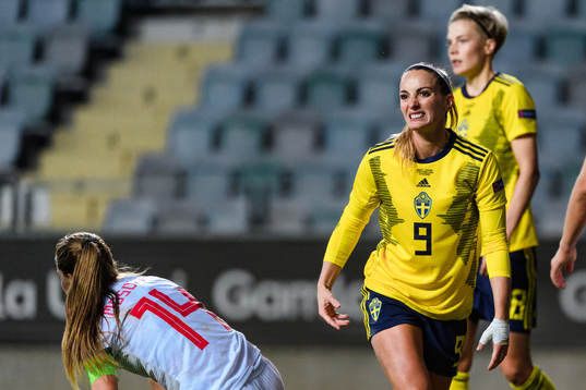 Kosovare Asllani of Sweden looks dejected