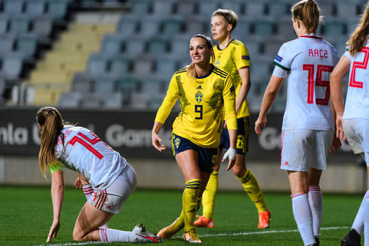 Kosovare Asllani of Sweden looks dejected