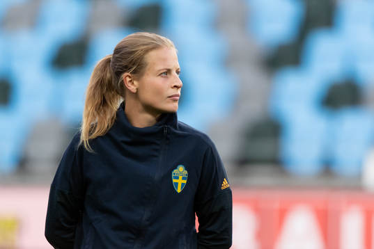Anna Anvegård of Sweden at lineup ahead