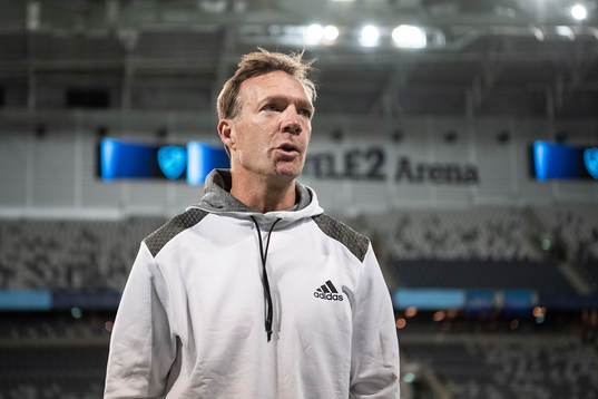 head coach Kim Bergstrand of Djurgården attends a press