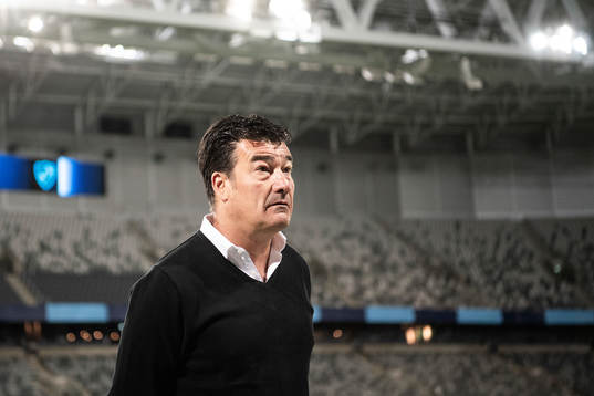 head coach Rafael Escobar of Europa FC attends a press