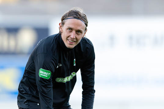 Varbergs Joakim Lindner före fotbollsmatchen i Allsvenskan