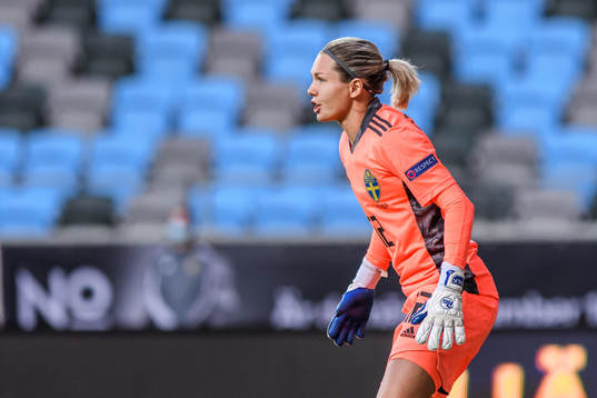 Goalkeeper Jennifer Falk of Sweden