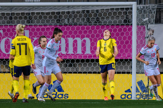 Magdalena Eriksson of Sweden looks dejected
