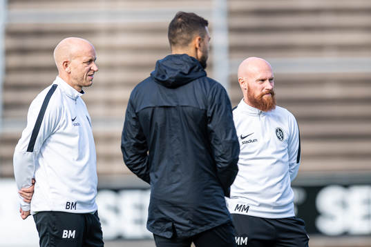 Landskronas tränare Billy Magnusson och assisterande