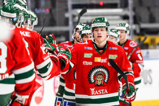 Frölundas Lucas Raymond jublar