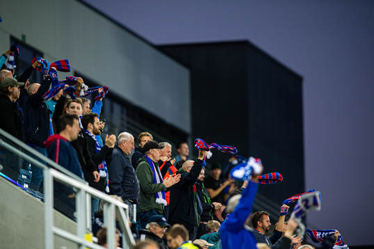 Spectators in the stands celebrates