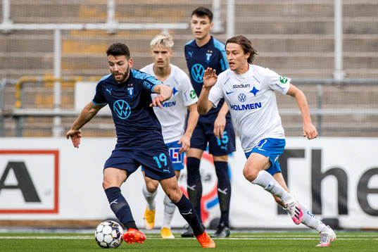 Malmö FFs Erdal Rakip och IFK Norrköpings Simon Thern