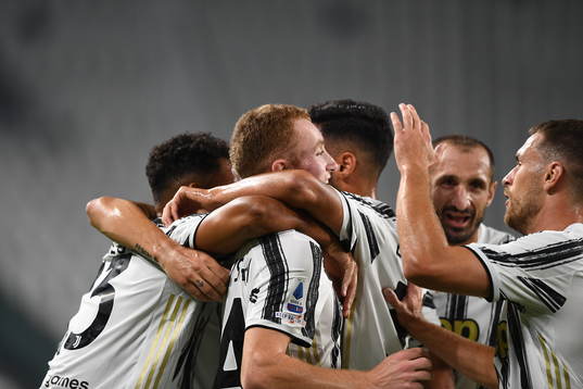 Dejan Kulusevski of Juventus celebrates the 1-0 goal