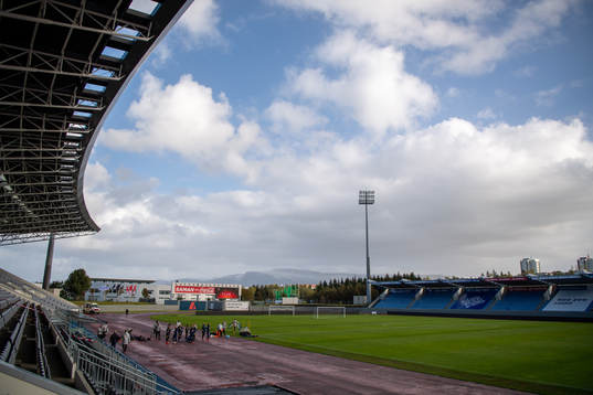 The Swedish team at arena Laugardalsvöllur
