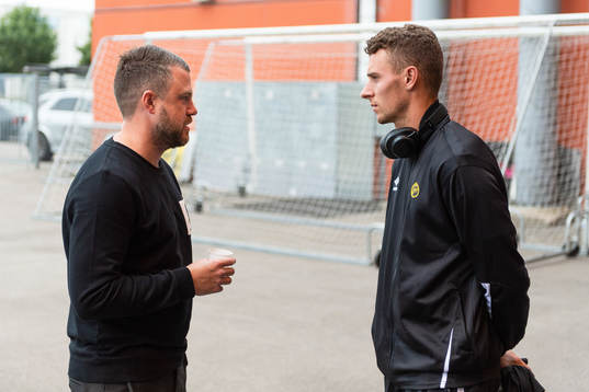 Elfsborgs manager Jimmy Thelin och Christopher McVey