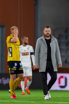 Elfsborgs Sivert Heltne Nilsen och manager Jimmy Thelin